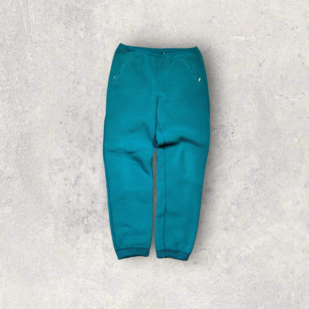 Vintage 90s Patagonia Teal Baggy Fleece Sweatpants Size Women’s Size 12 Large